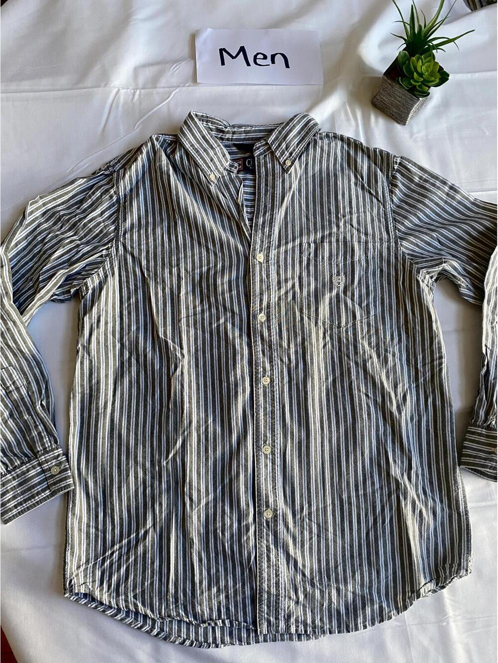 Chaps Men’s Medium Striped Long Sleeve Button-Up Shirt